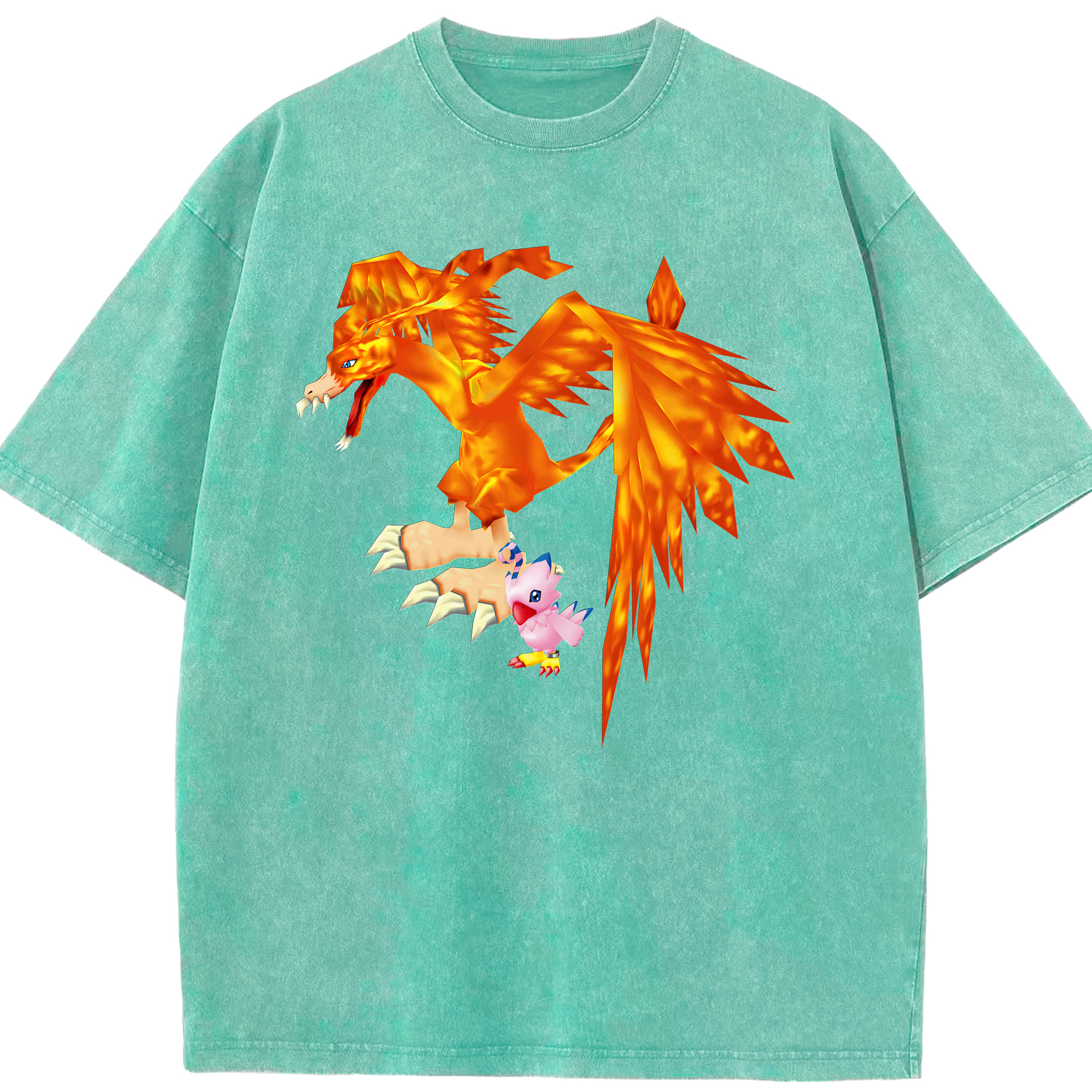 （画像用） Digimon デジタルモンスター/デジモン 綿100% ヴィンテージ風 半袖Tシャツ（フロントプリント）